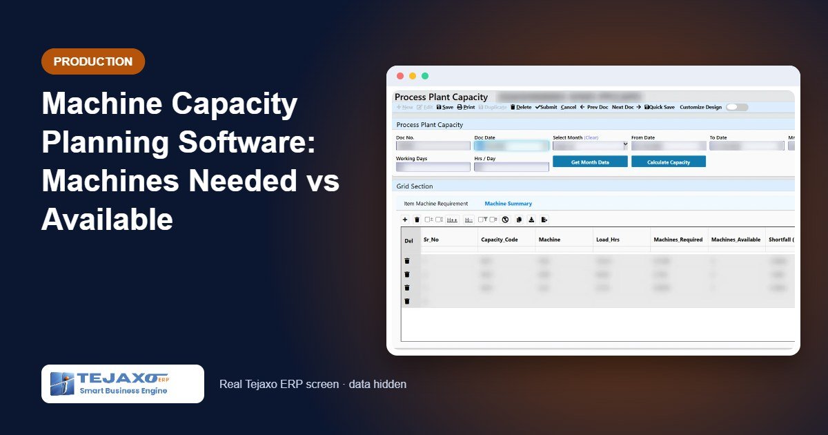 Machine Capacity Planning Software: Machines Needed vs Available