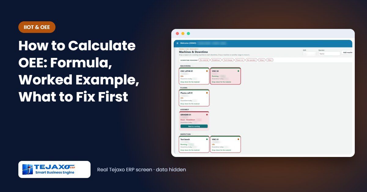 How to Calculate OEE: Formula, Worked Example and What to Fix First